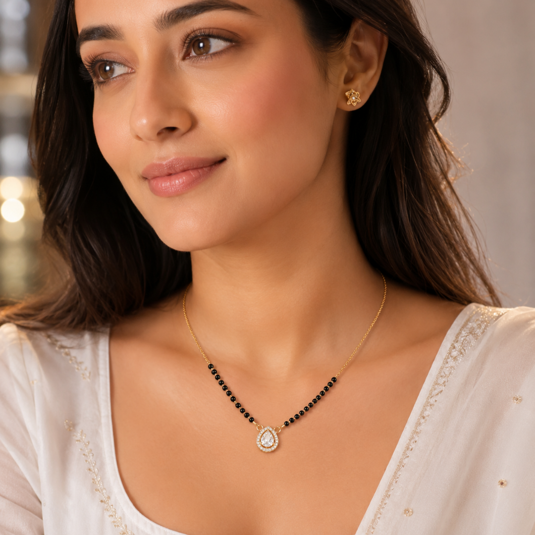The Delicate Crystal Drop Mangalsutra