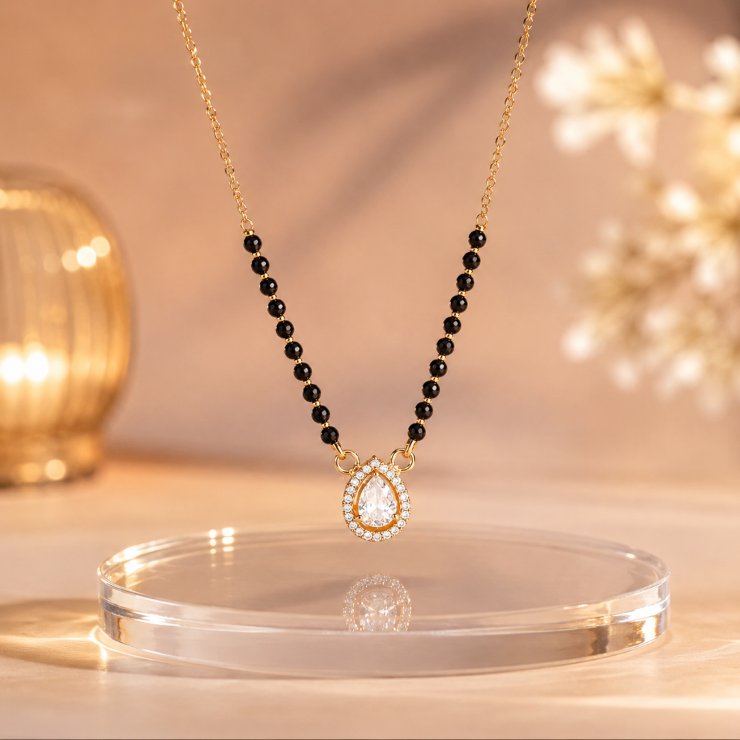 The Delicate Crystal Drop Mangalsutra