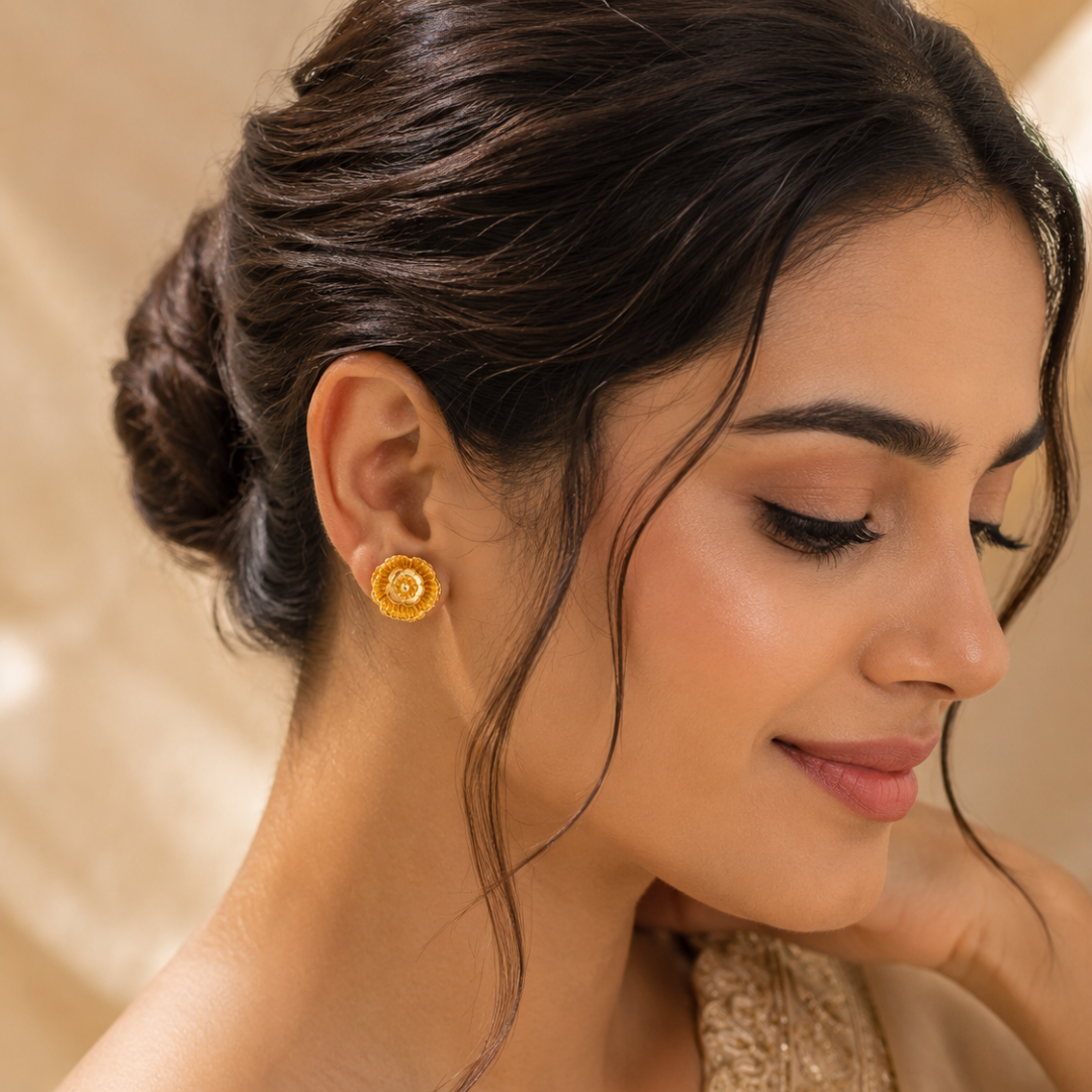 The Heirloom Gold Rosette Studs