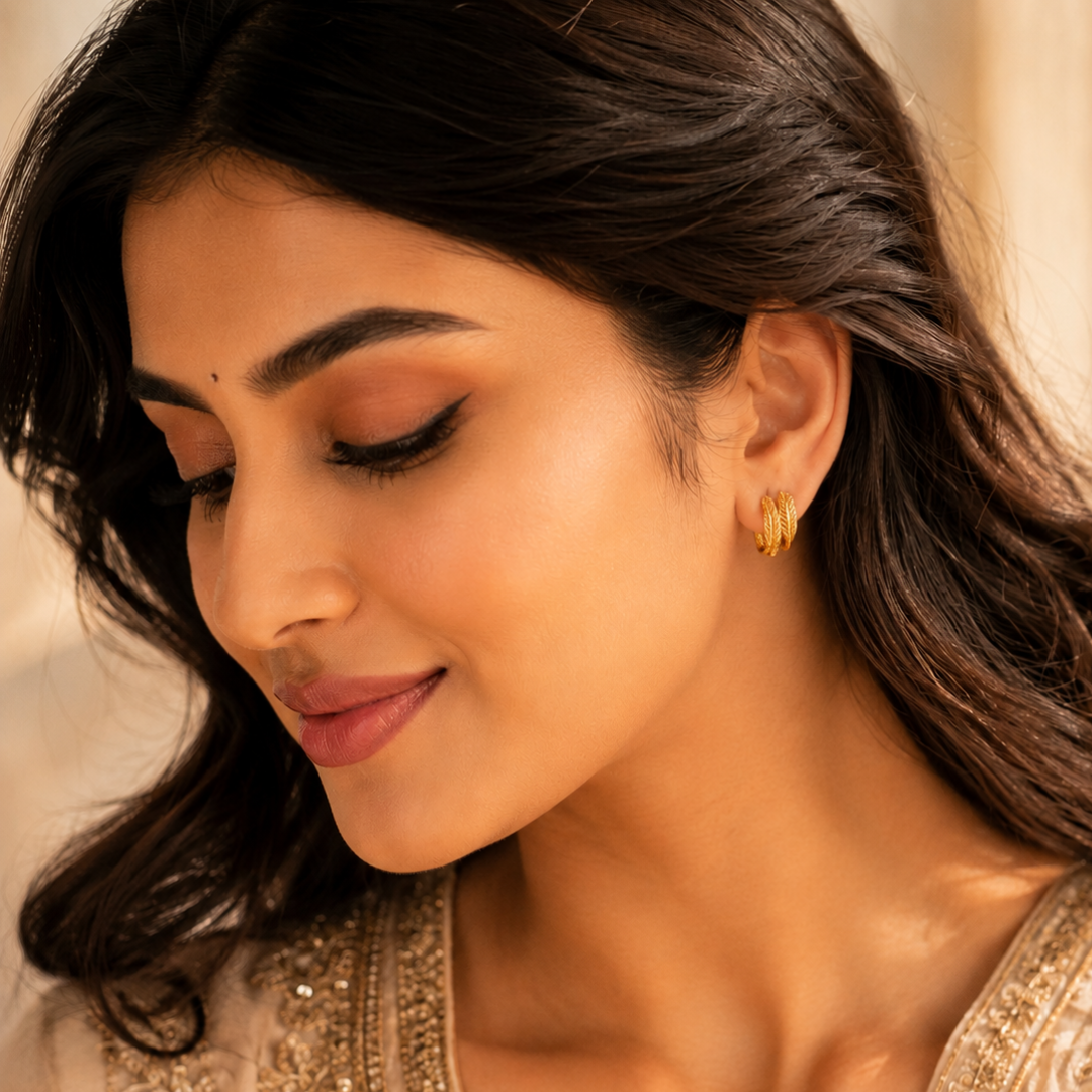 The 'Zephyr' Golden Plume Earring