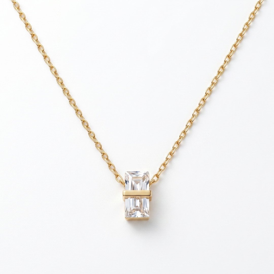 The 'Sloane' Floating Baguette Pendant