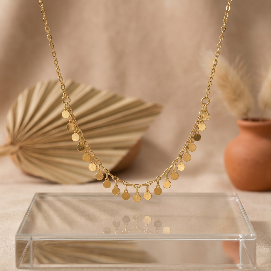 The 'Sahara' Gold Coin Fringe chain