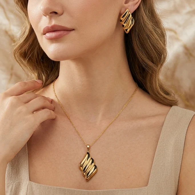 Anti Tarnish Combo Set With Elegent Earring