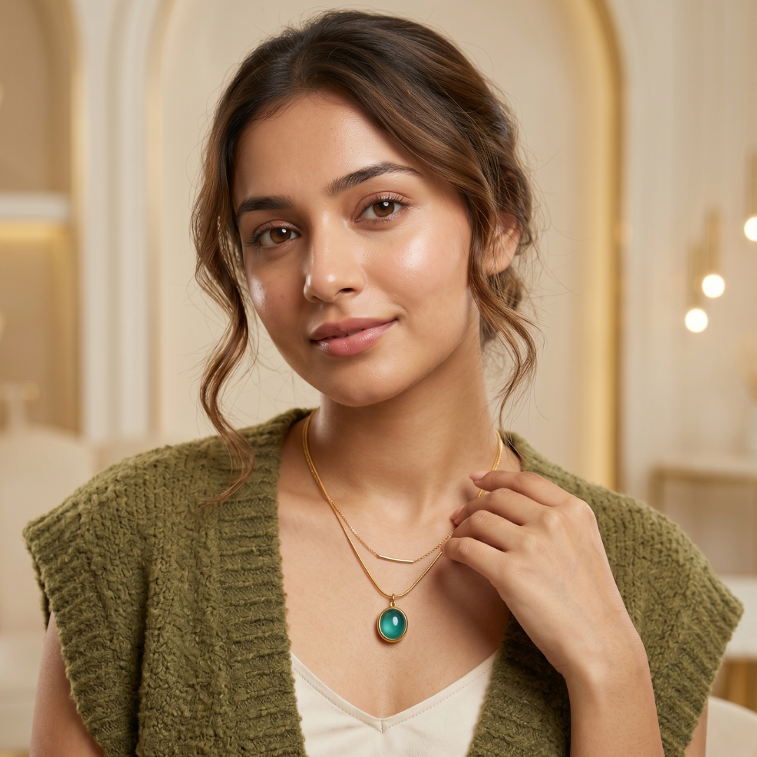Minimalist Gold Snake Chain Pendant Necklace