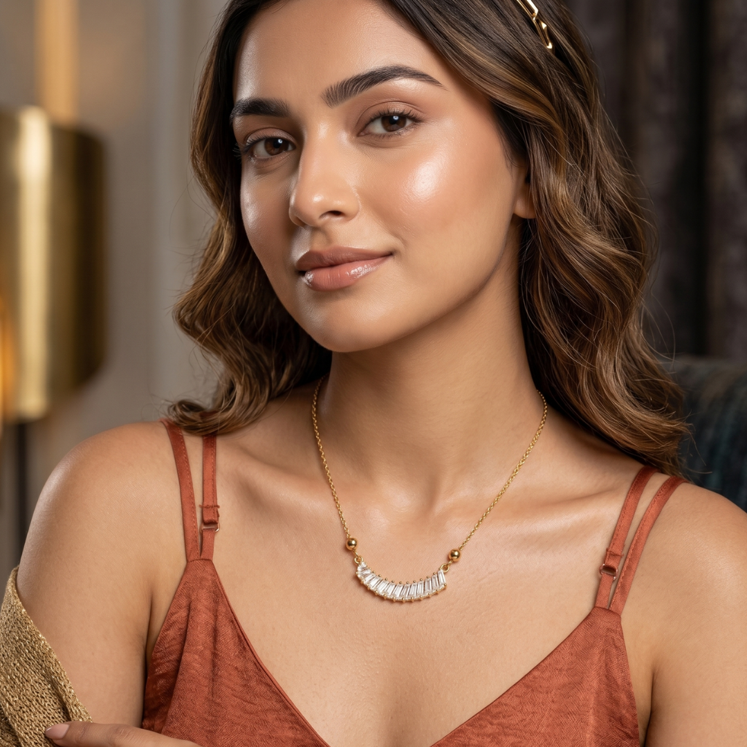 Modern Rose Gold Solitaire Mangalsutra for Women