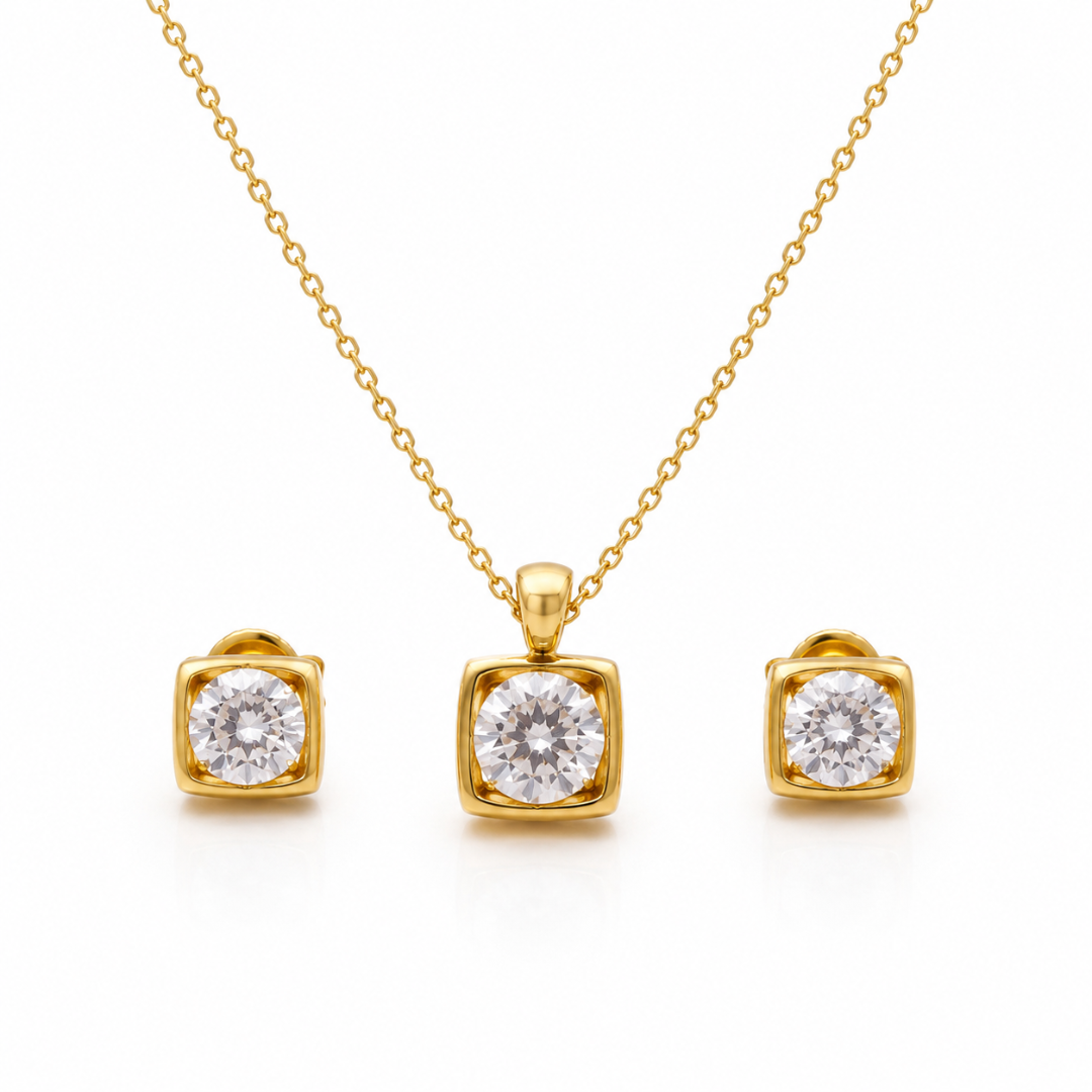 Premium Gold Plated Daily Wear Pendant and Earrings
