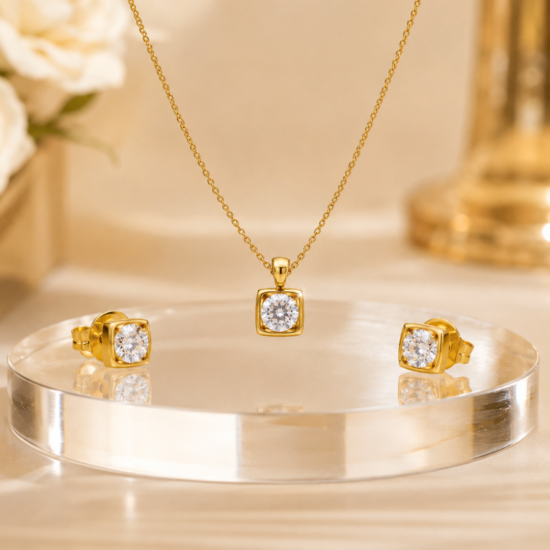 Premium Gold Plated Daily Wear Pendant and Earrings