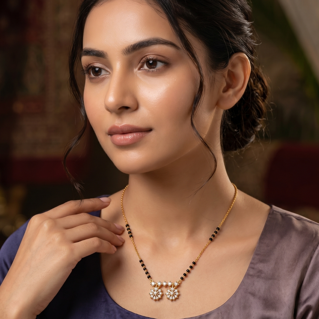 The 'Jiya' Twin Blossom Mangalsutra
