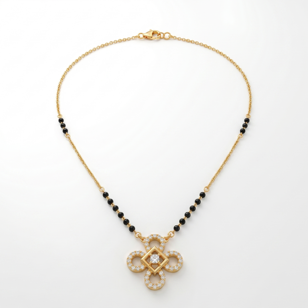 The 'Kavya' Geometric Clover Mangalsutra