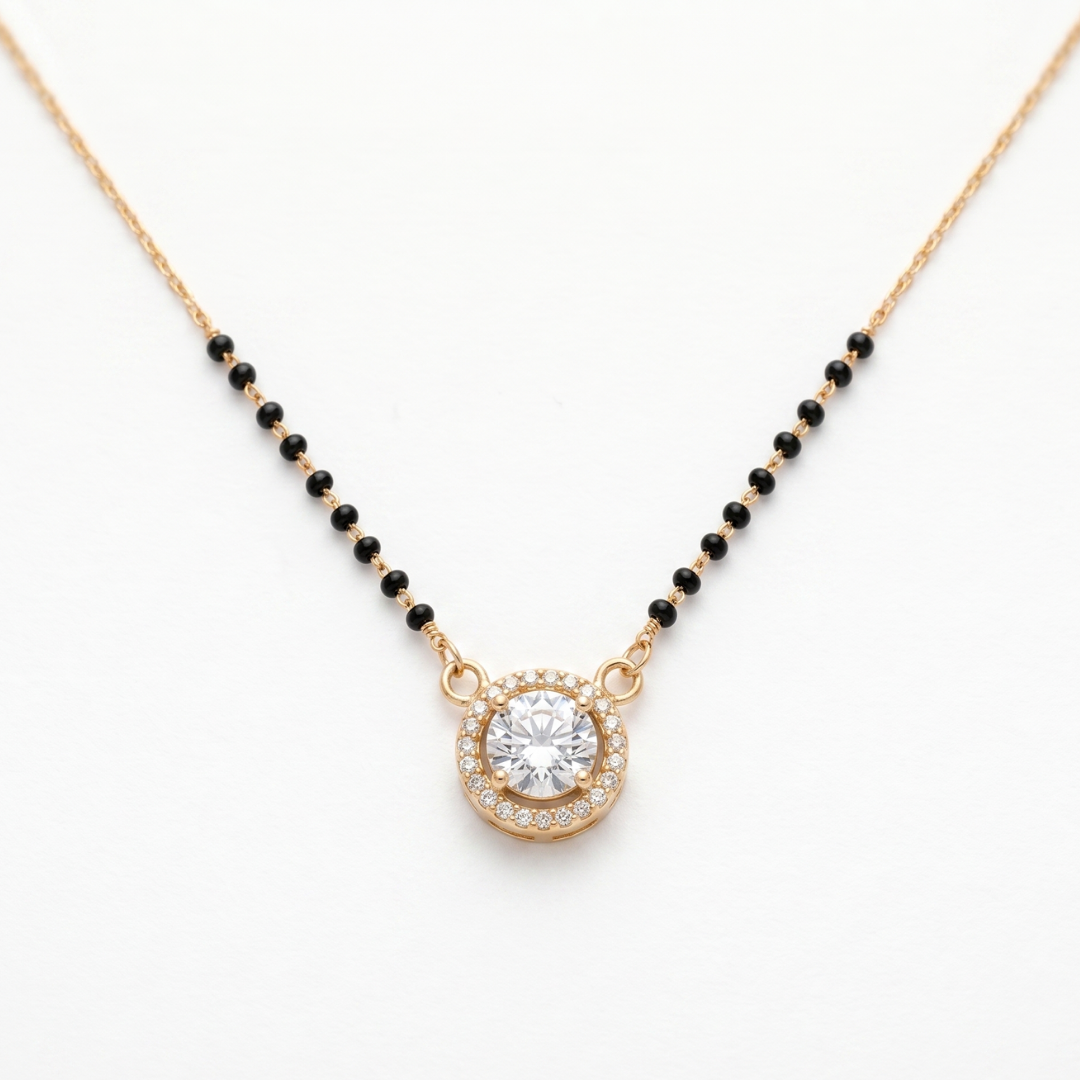 American Diamond Halo Mangalsutra for Women