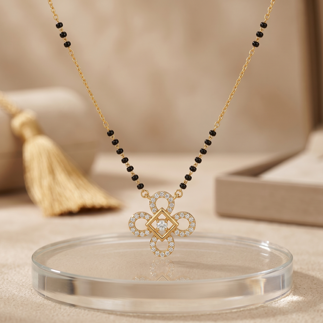 The 'Kavya' Geometric Clover Mangalsutra