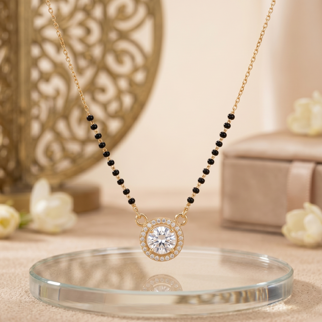 American Diamond Halo Mangalsutra for Women