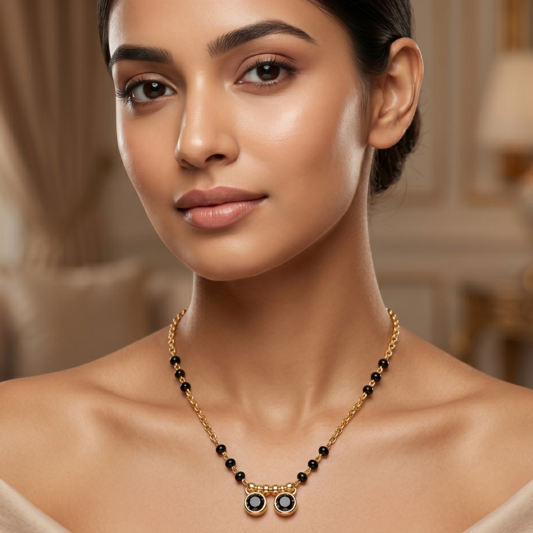 Midnight Twin Drop Mangalsutra