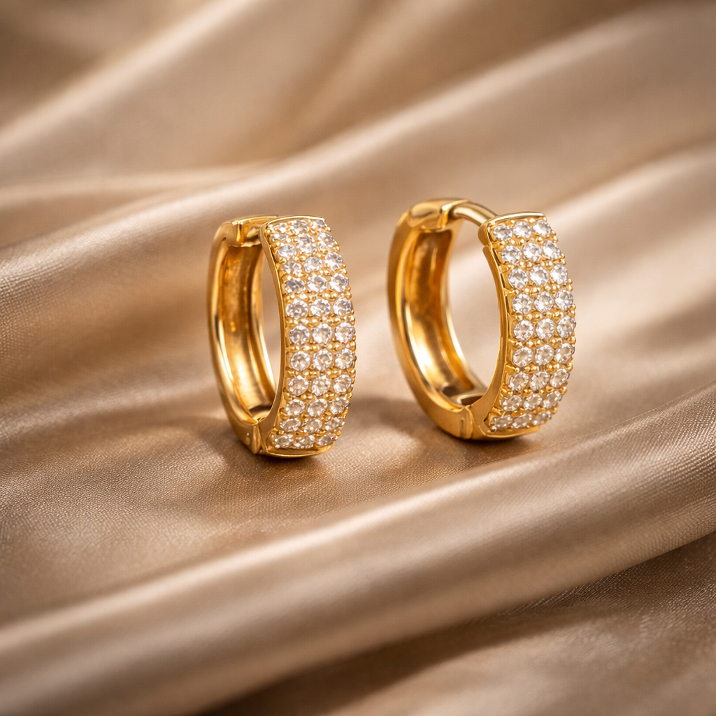 Twilight Triple-Row Huggie Earrings