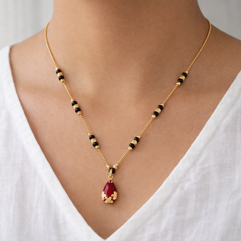 The 'Rhea' Ruby Drop Mangalsutra