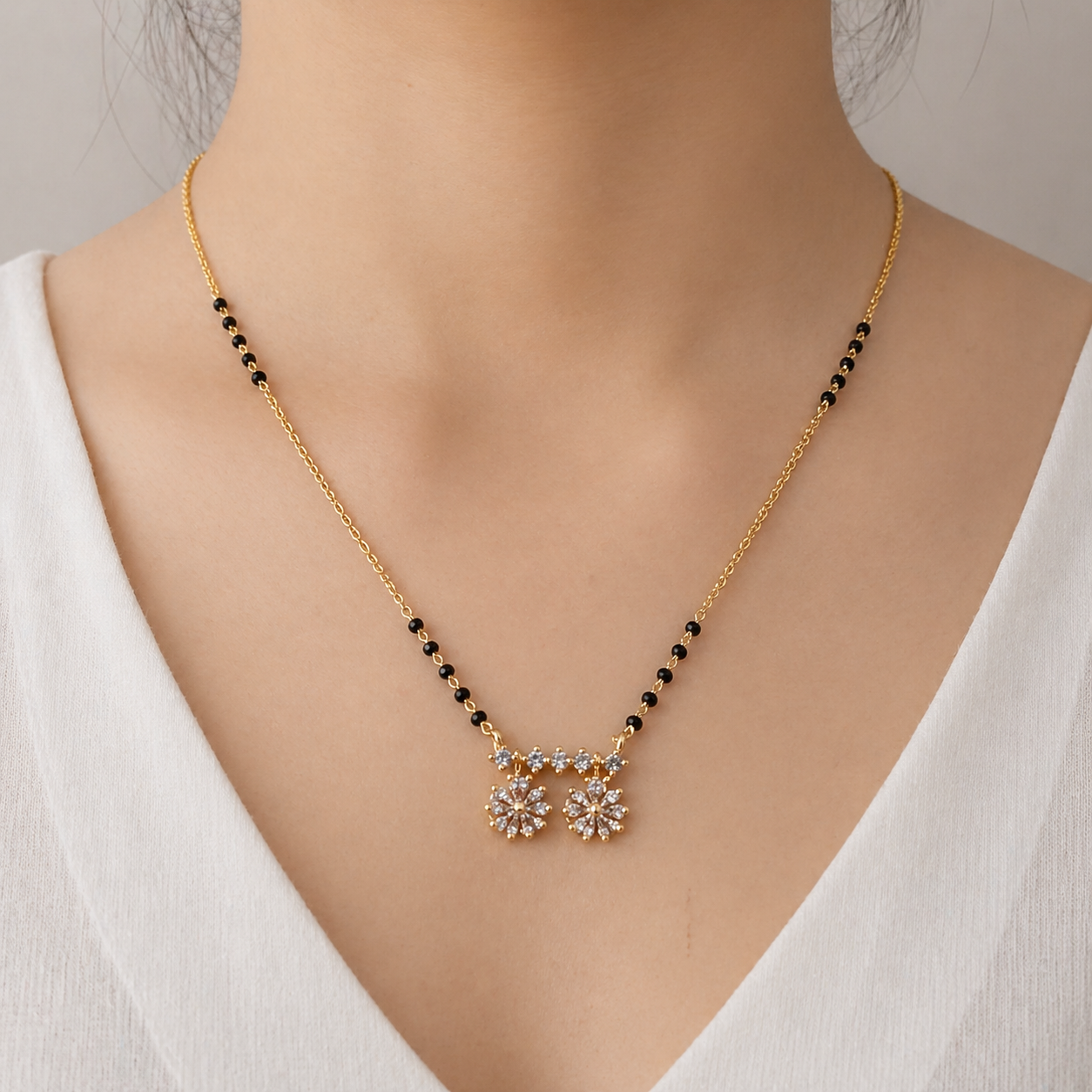 The 'Jiya' Twin Blossom Mangalsutra