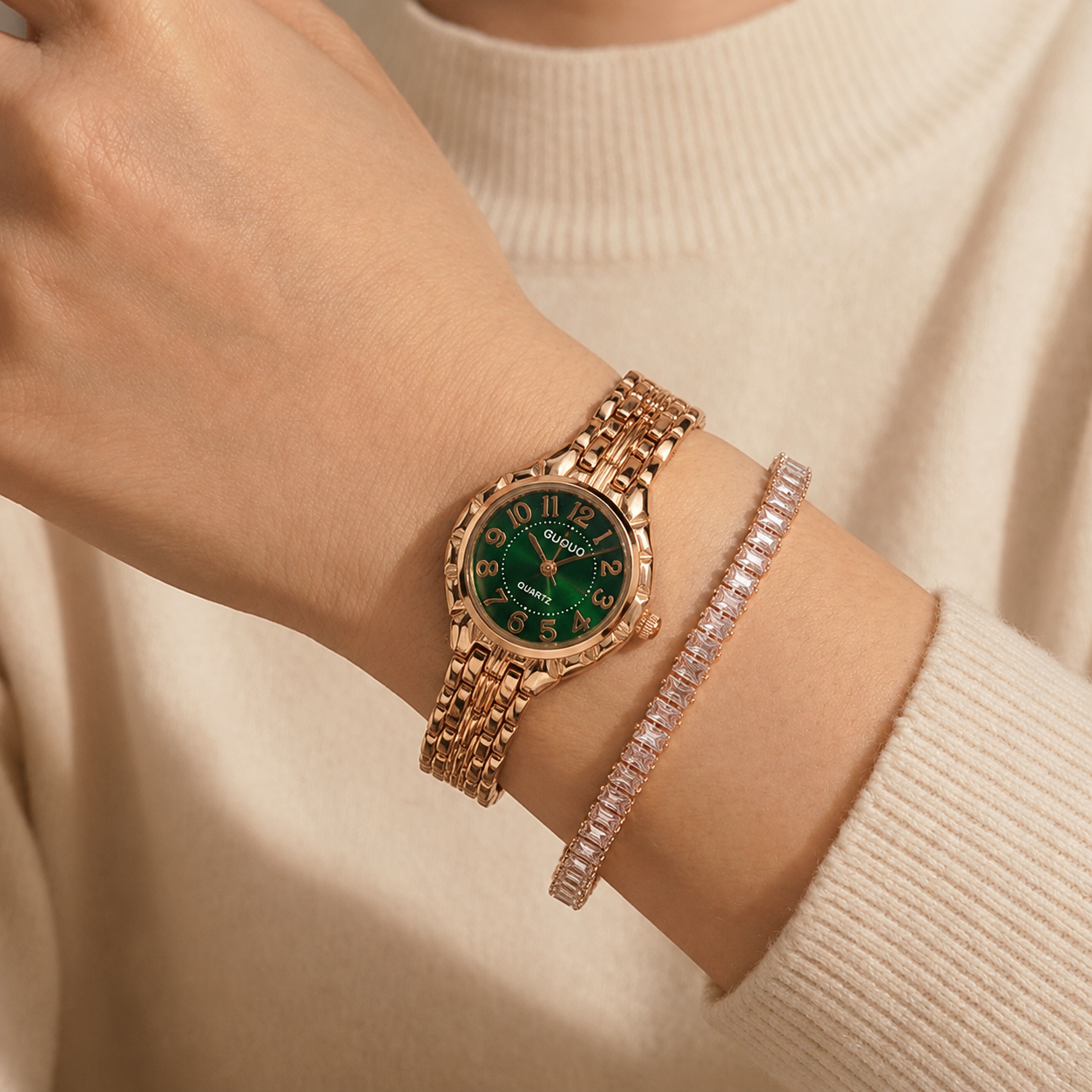 The TEJVIRA Signature Rosegold & Green Essential Duo