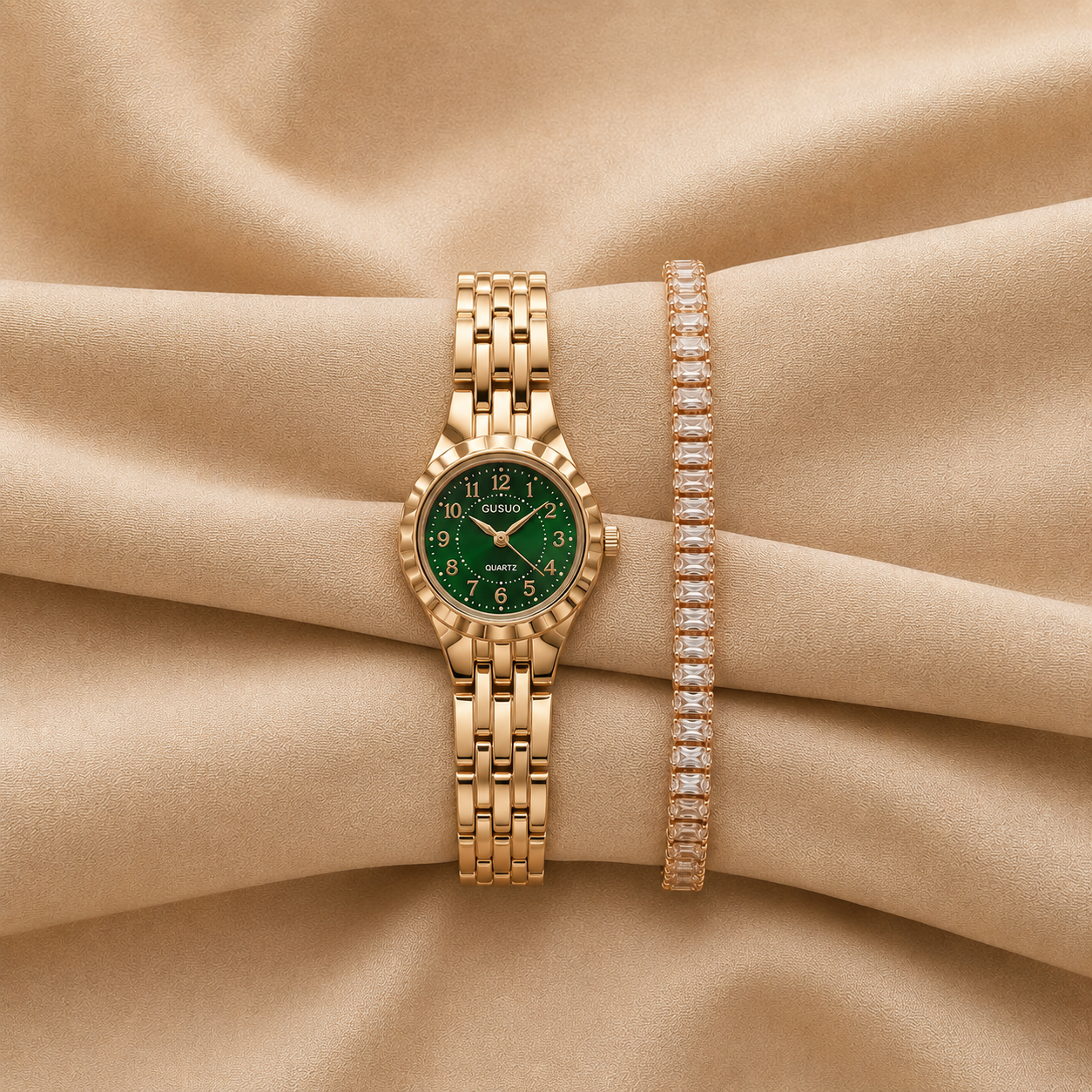 The TEJVIRA Signature Rosegold & Green Essential Duo