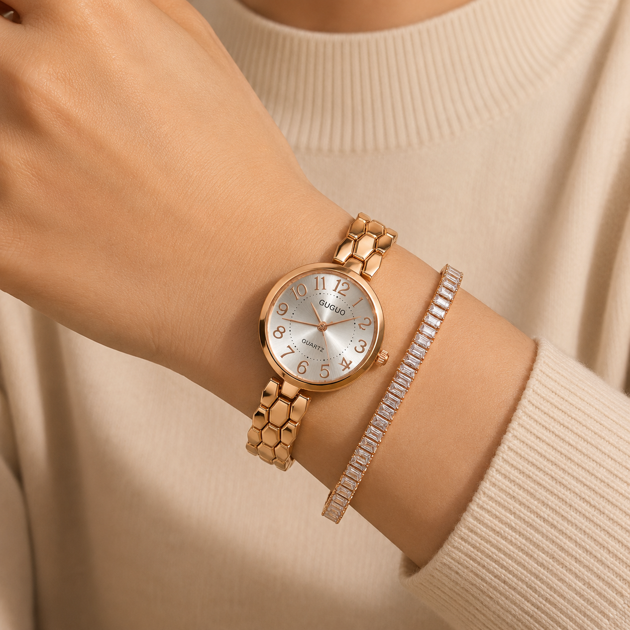 The TEJVIRA Rose Gold Honeycomb Duo