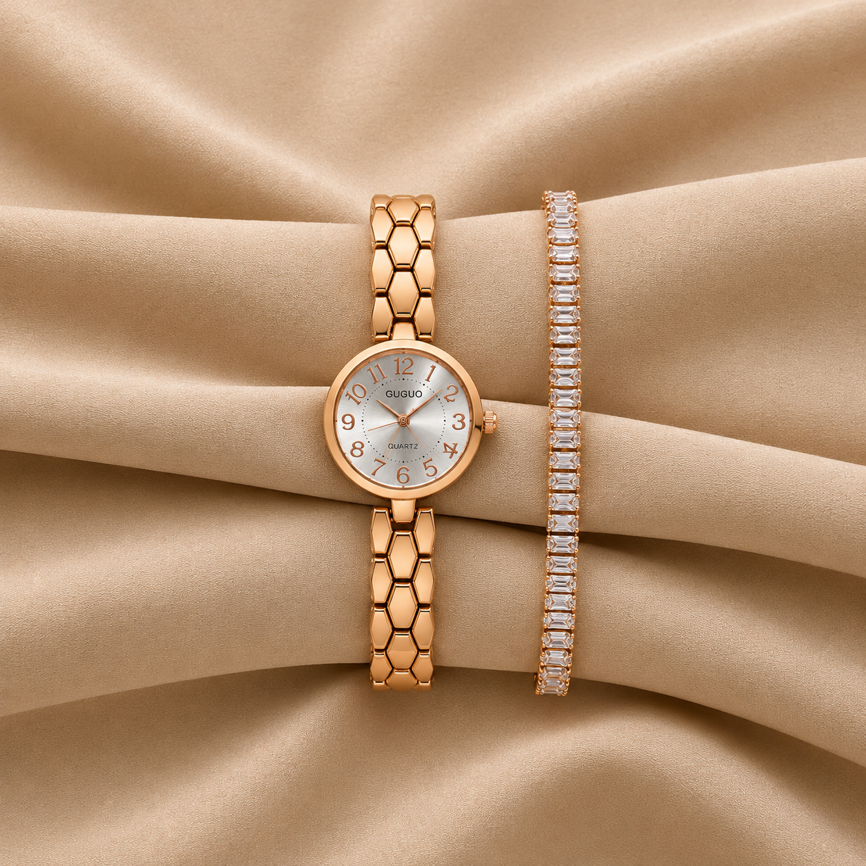 The TEJVIRA Rose Gold Honeycomb Duo