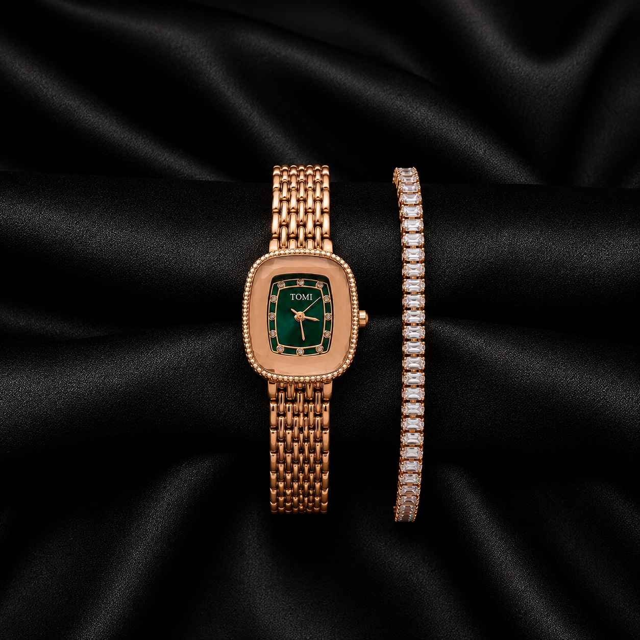 The TEJVIRA Signature Rosegold & Green Essential Duo