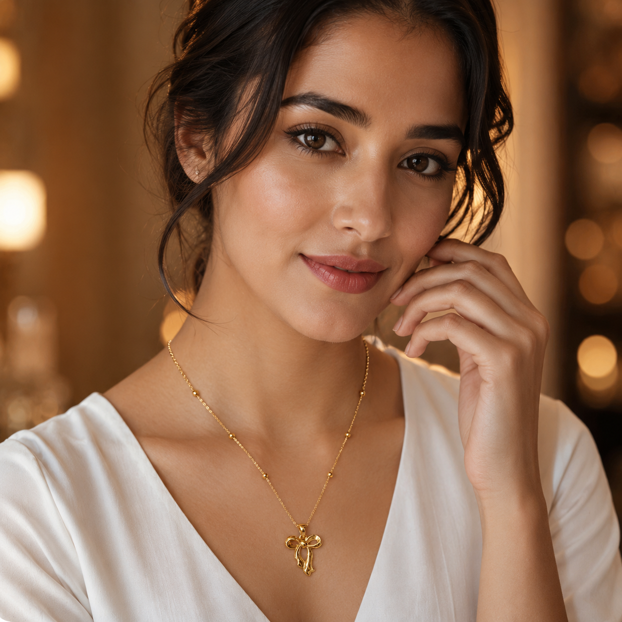 The Golden Juliet Ribbon Bow Chain