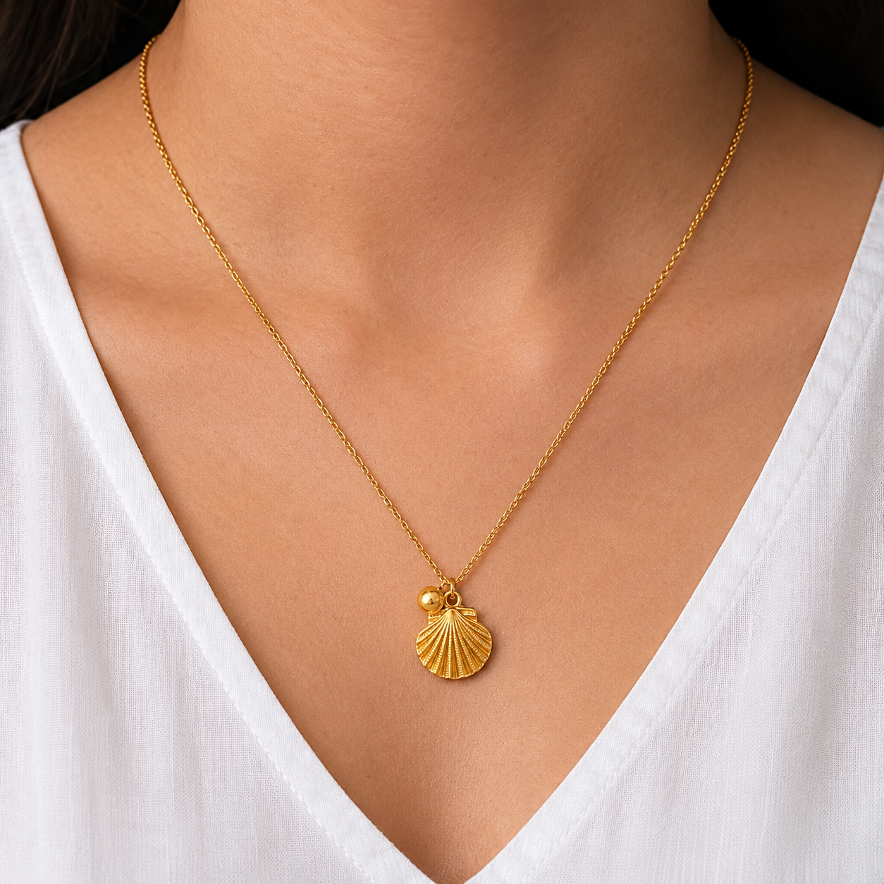 Anti-Tarnish Gold Seashell Chain