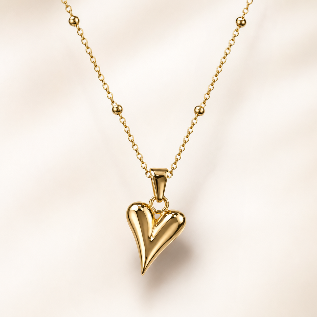The Luminous Mirror Heart Chain Necklace