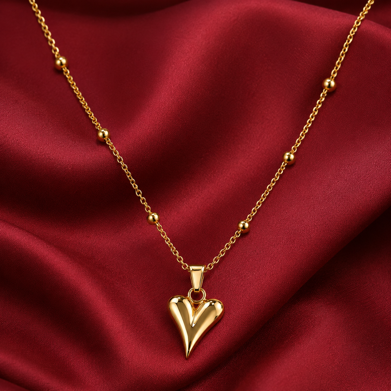 The Luminous Mirror Heart Chain Necklace