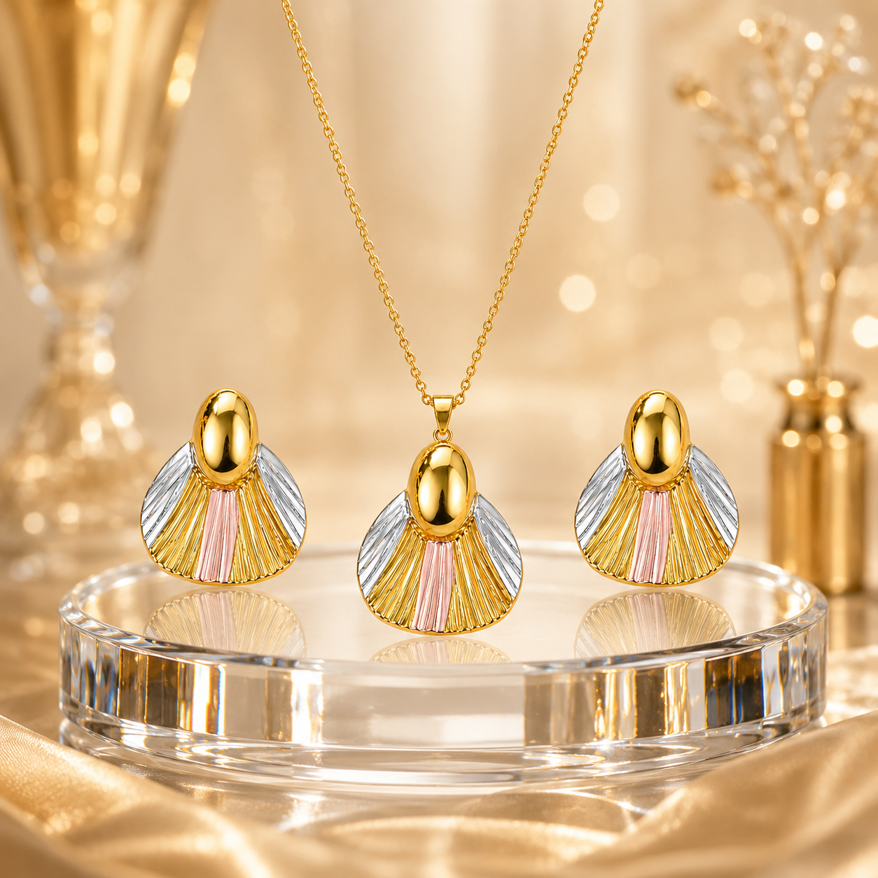 Anti-Tarnish Mixed Metal Jewelry Set