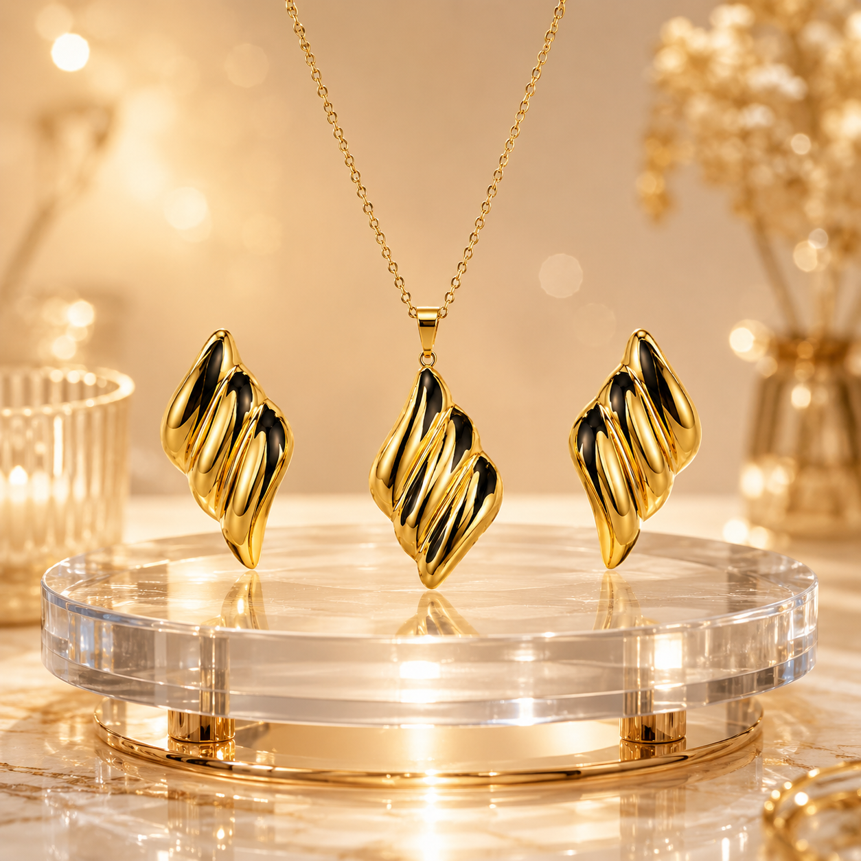 Anti Tarnish Combo Set With Elegent Earring