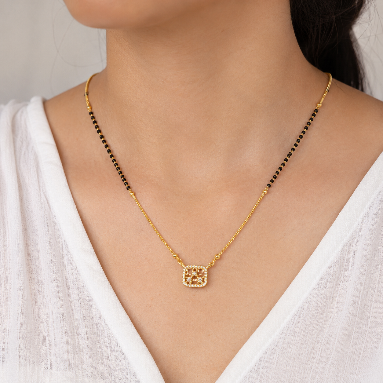 The 'Kiara' Geometric Square Mangalsutra