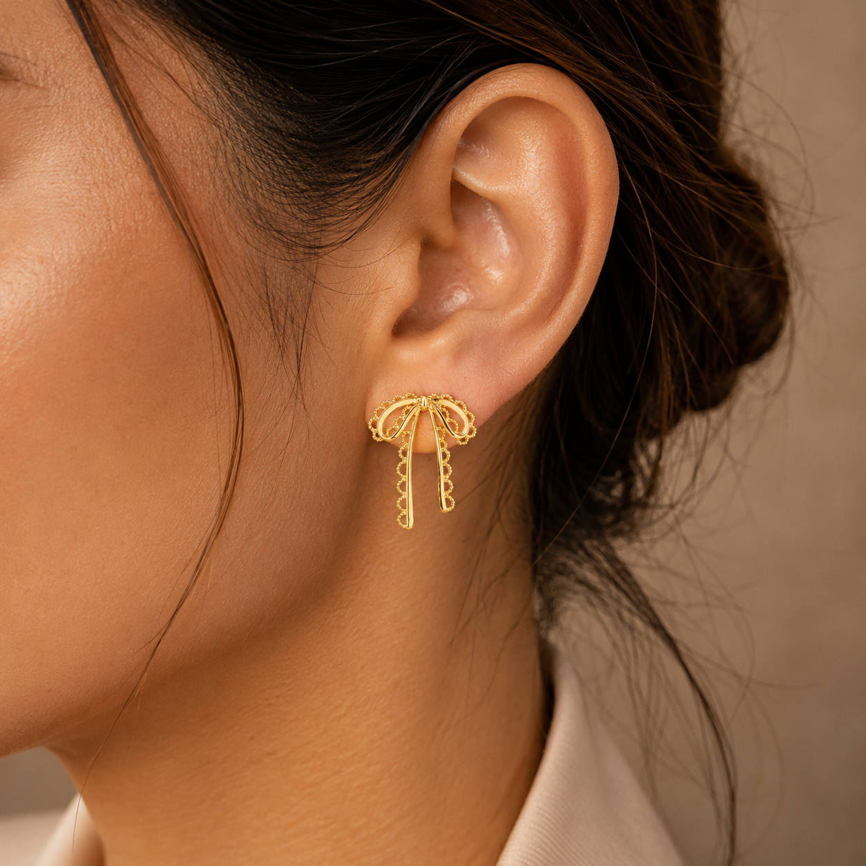 The 'Juliette' Lace Bow Earrings