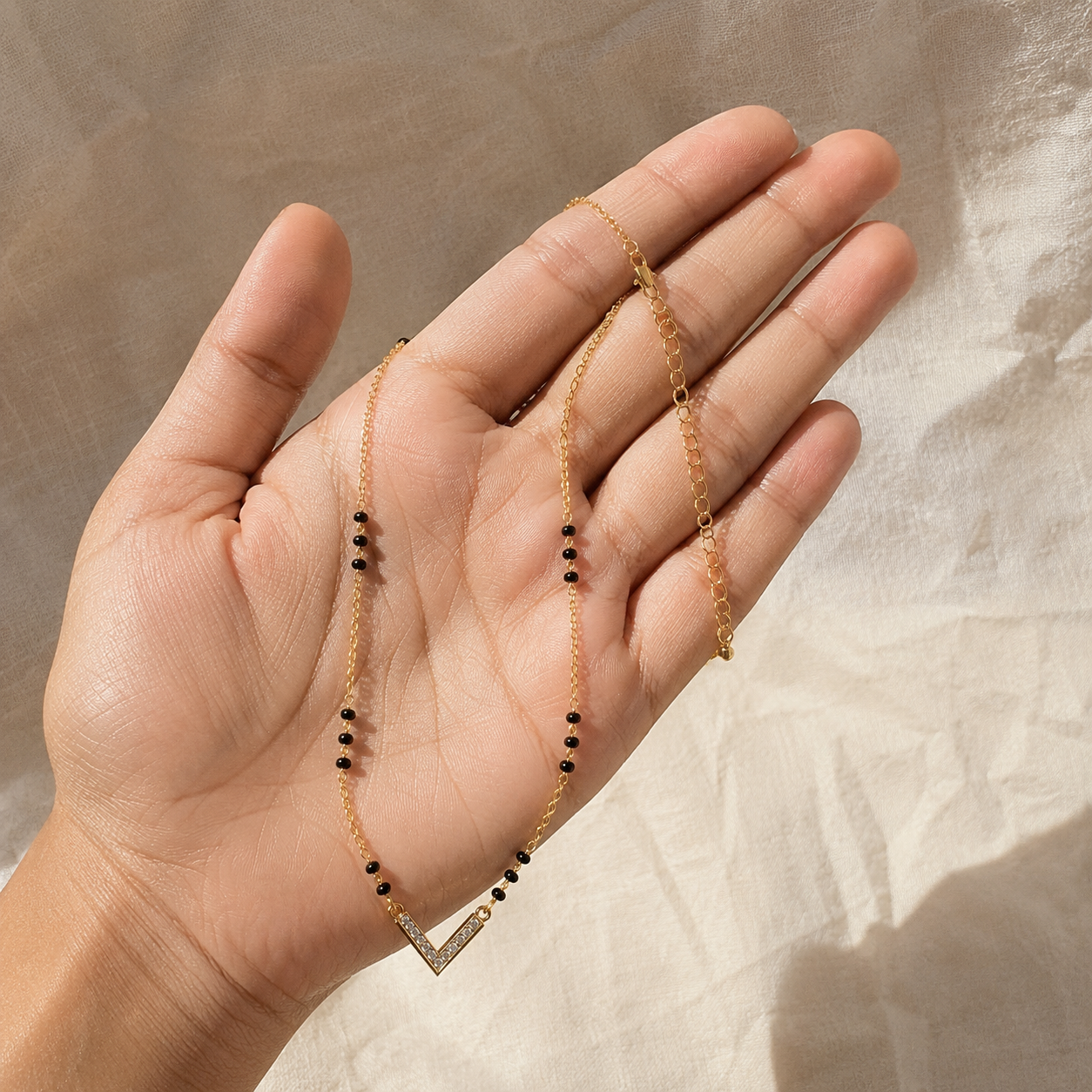 Elara Chevron Spark Mangalsutra