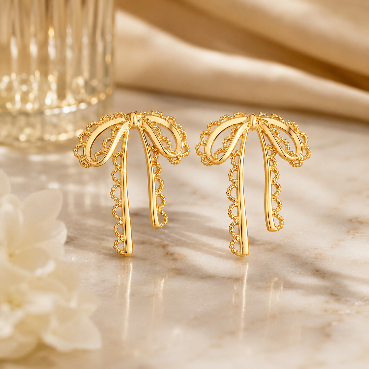 The 'Juliette' Lace Bow Earrings