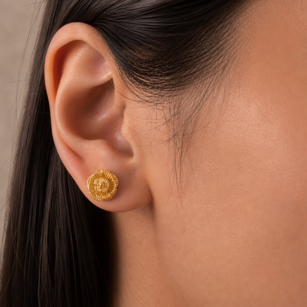 The Heirloom Gold Rosette Studs