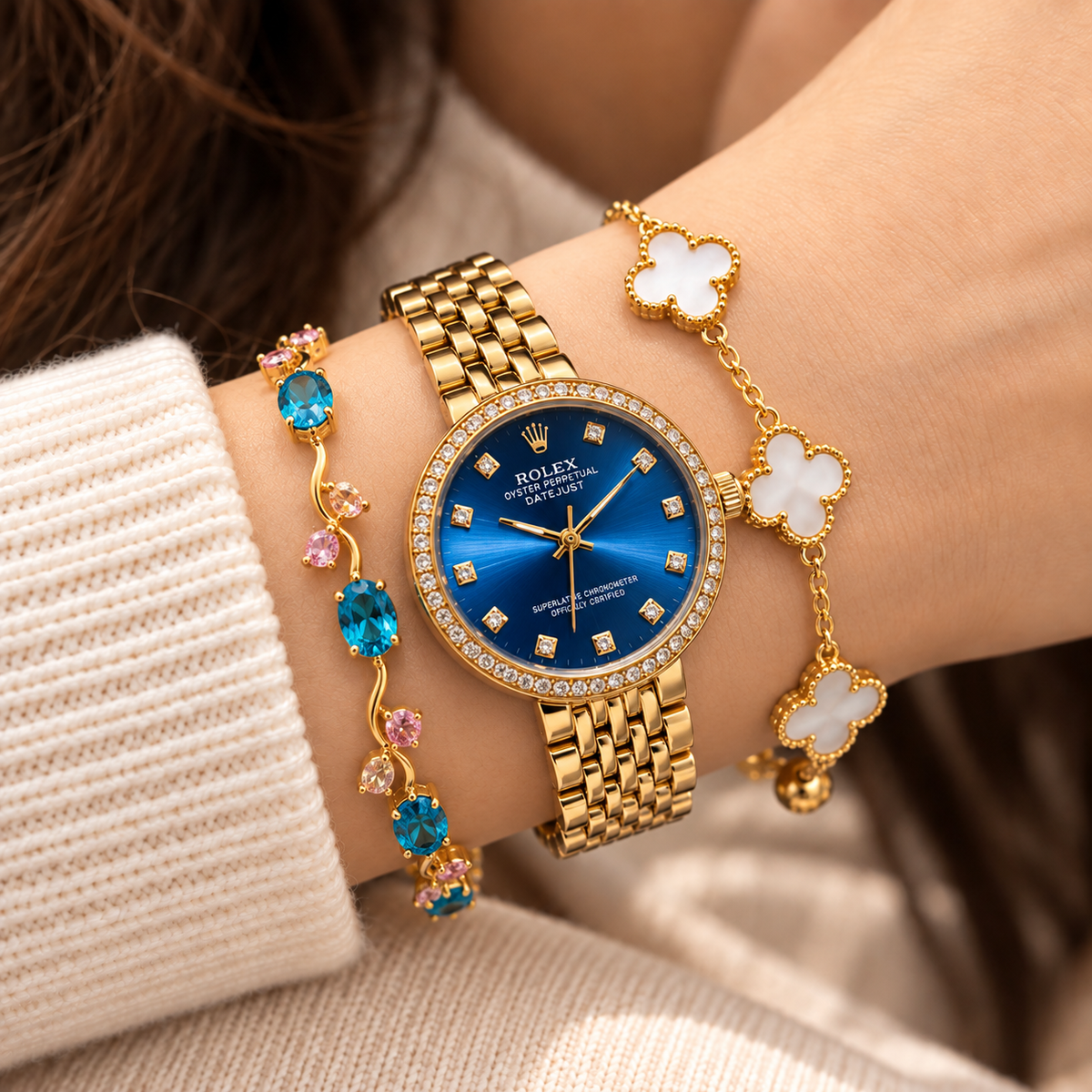 The TEJVIRA Rolex Blue Charm Duo