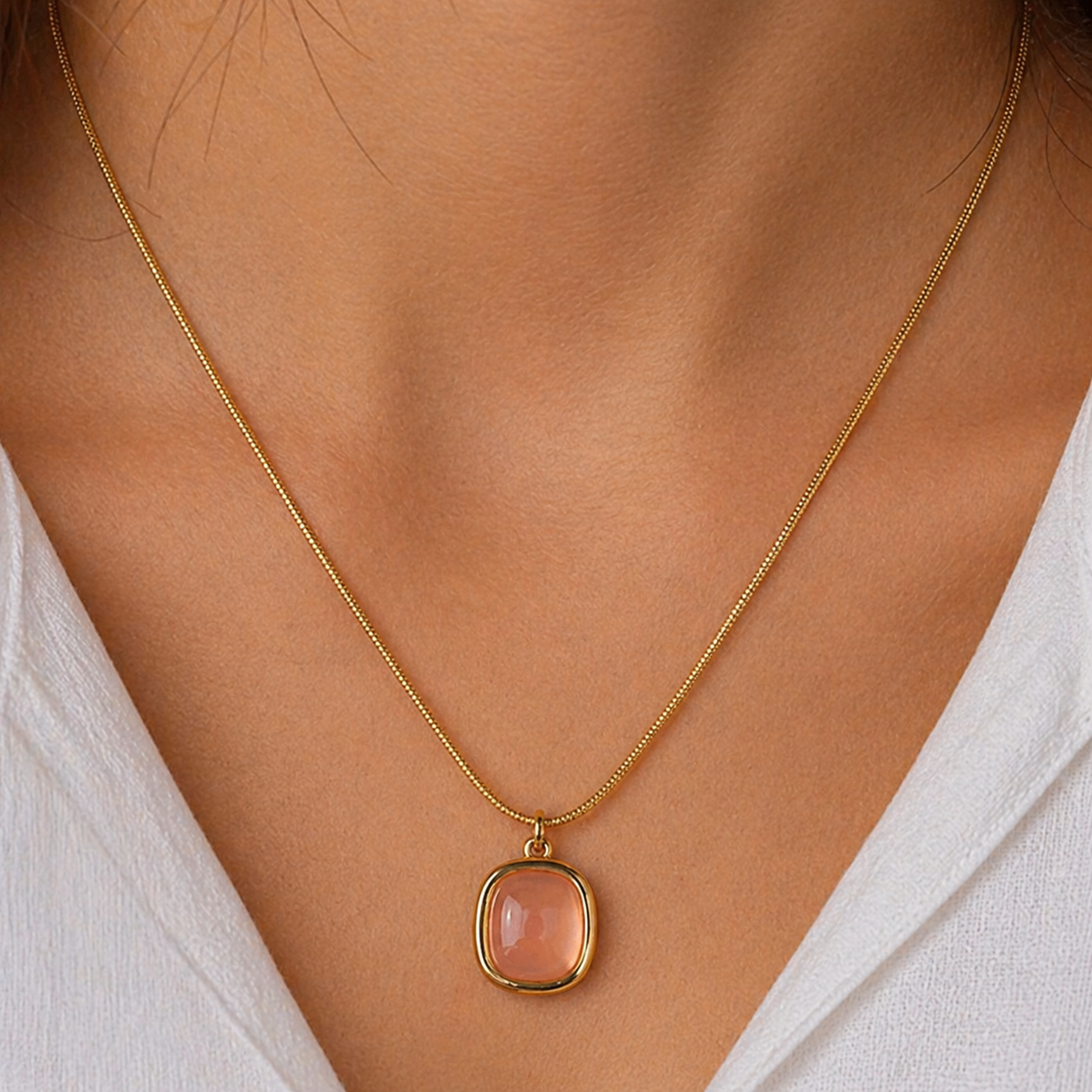 Dainty Beaded Gold Chain Necklace