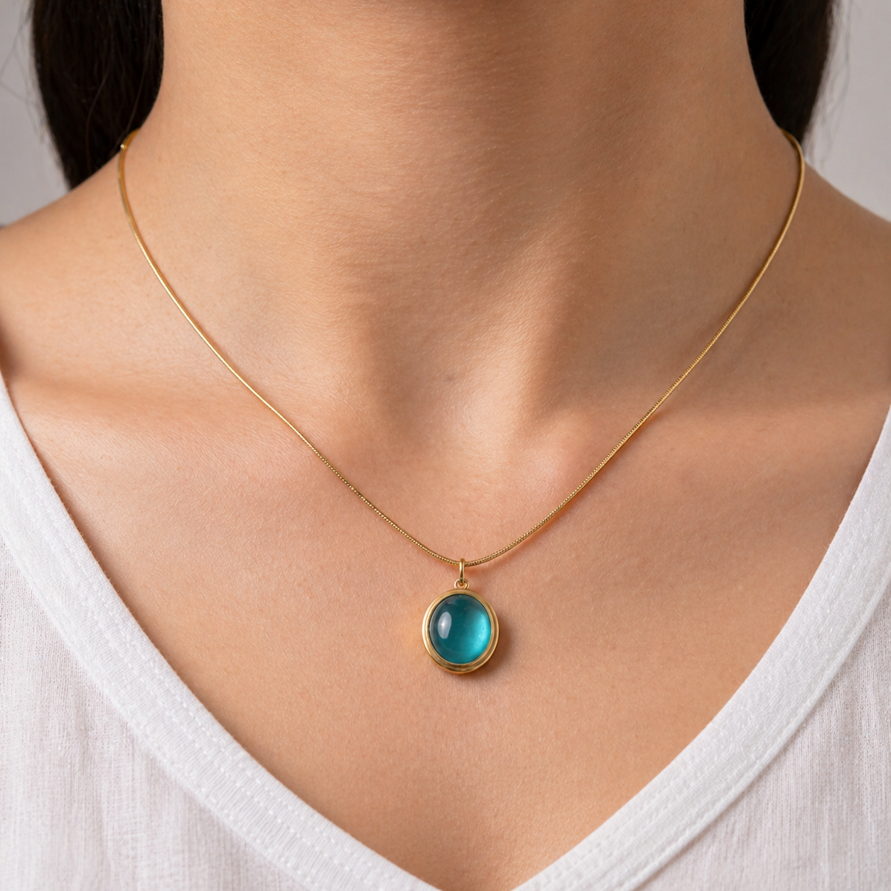 Minimalist Gold Snake Chain Pendant Necklace