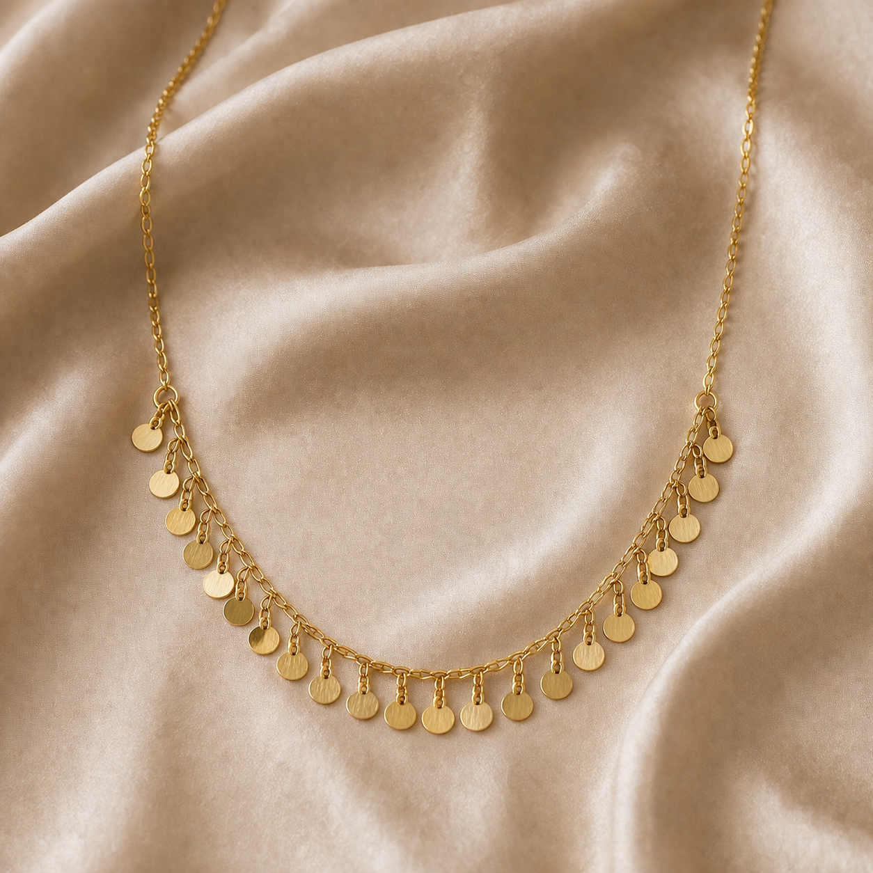 The 'Sahara' Gold Coin Fringe chain