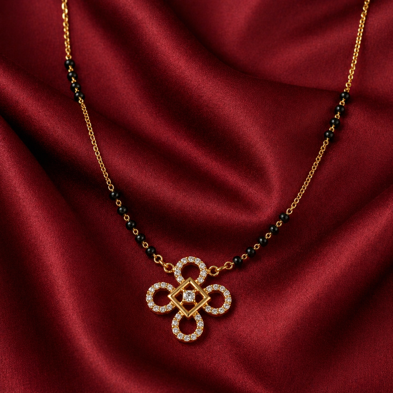 The 'Kavya' Geometric Clover Mangalsutra