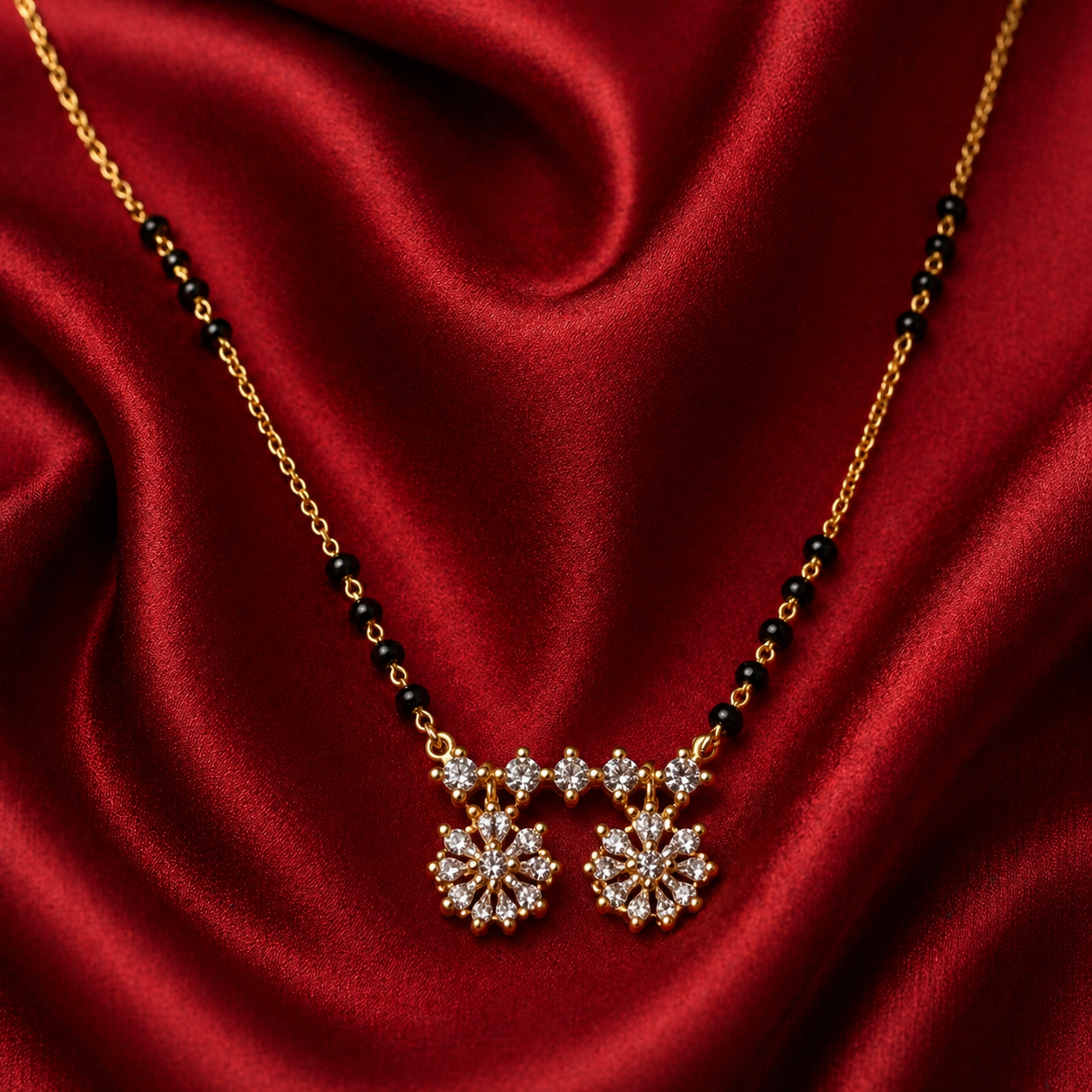 The 'Jiya' Twin Blossom Mangalsutra