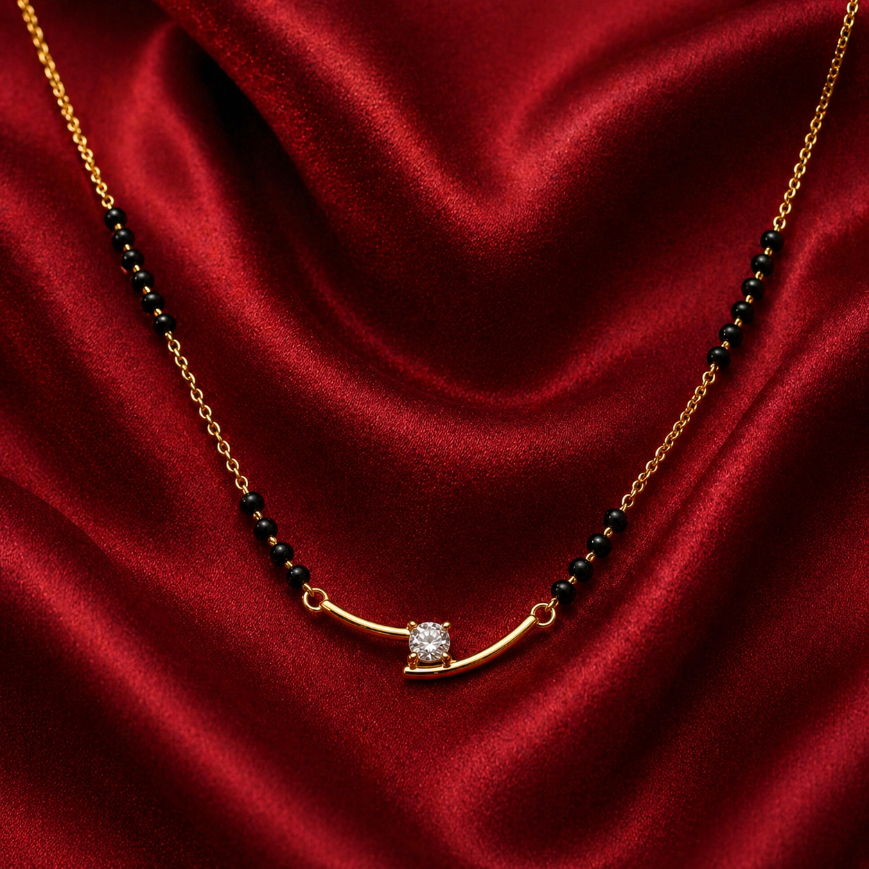 Luxe Minimalist Black Bead Necklace
