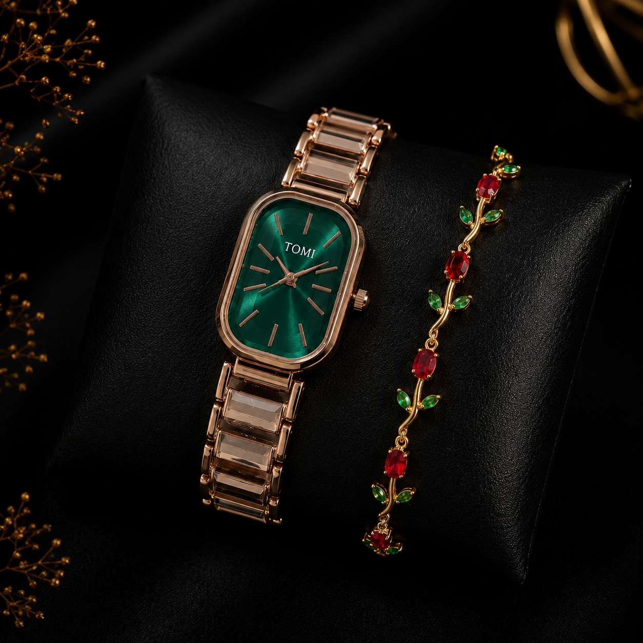 The TEJVIRA Ruby Green Bloom Tulip Duo