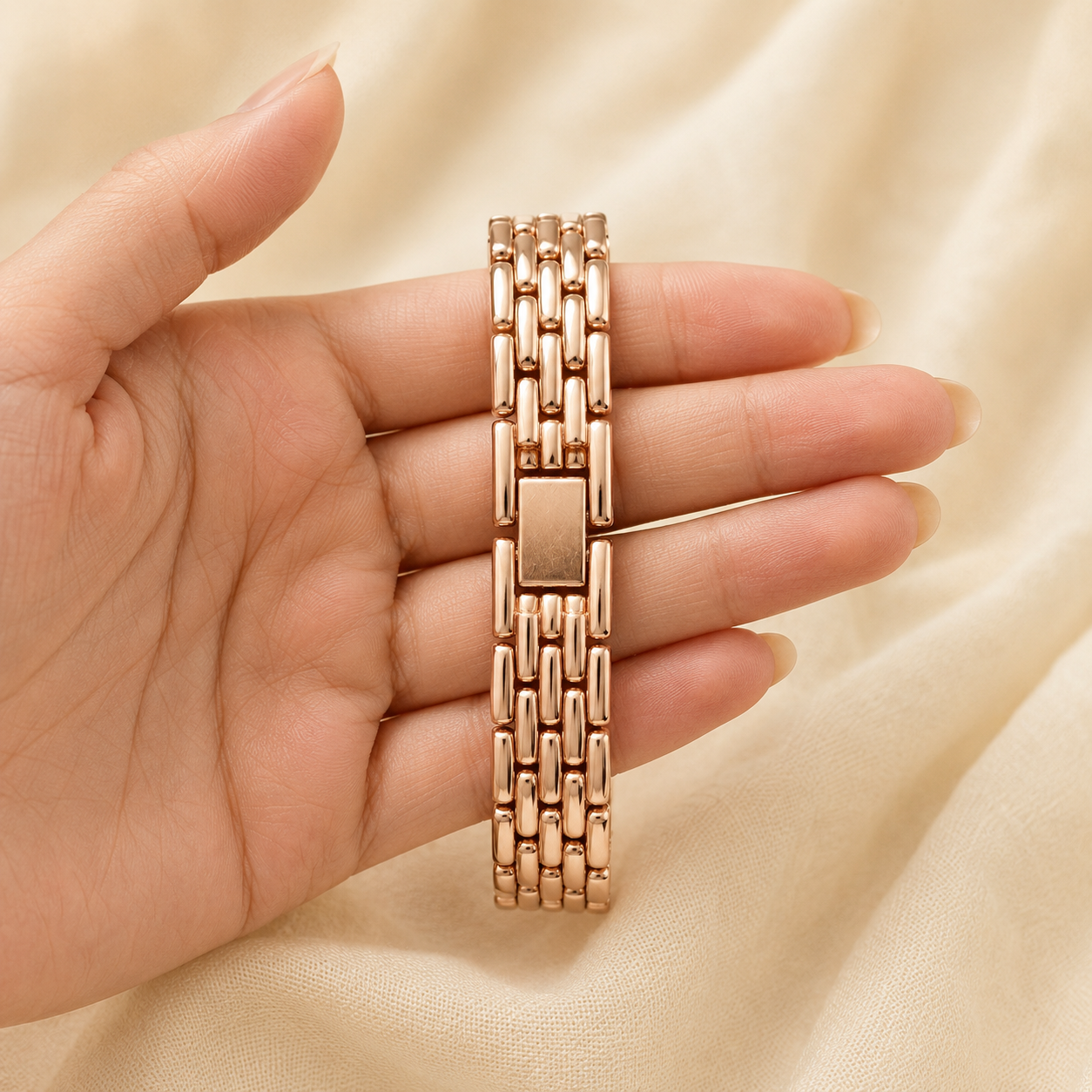 The TEJVIRA Vintage Square Dial Rose Gold
