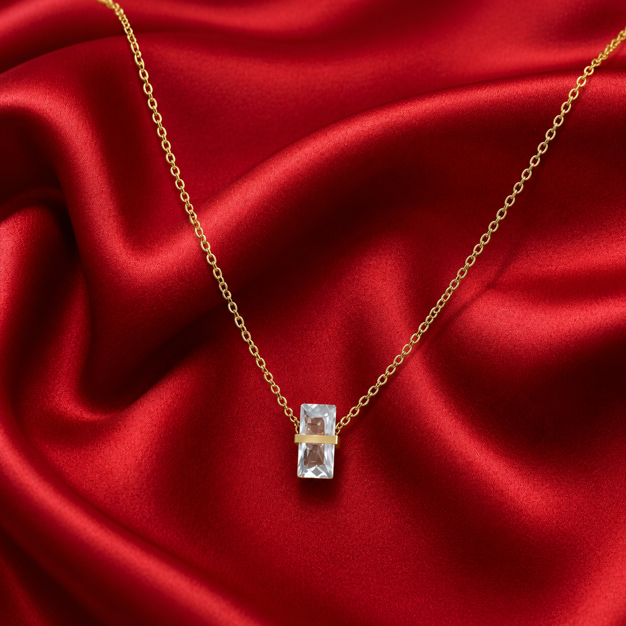 The 'Sloane' Floating Baguette Pendant