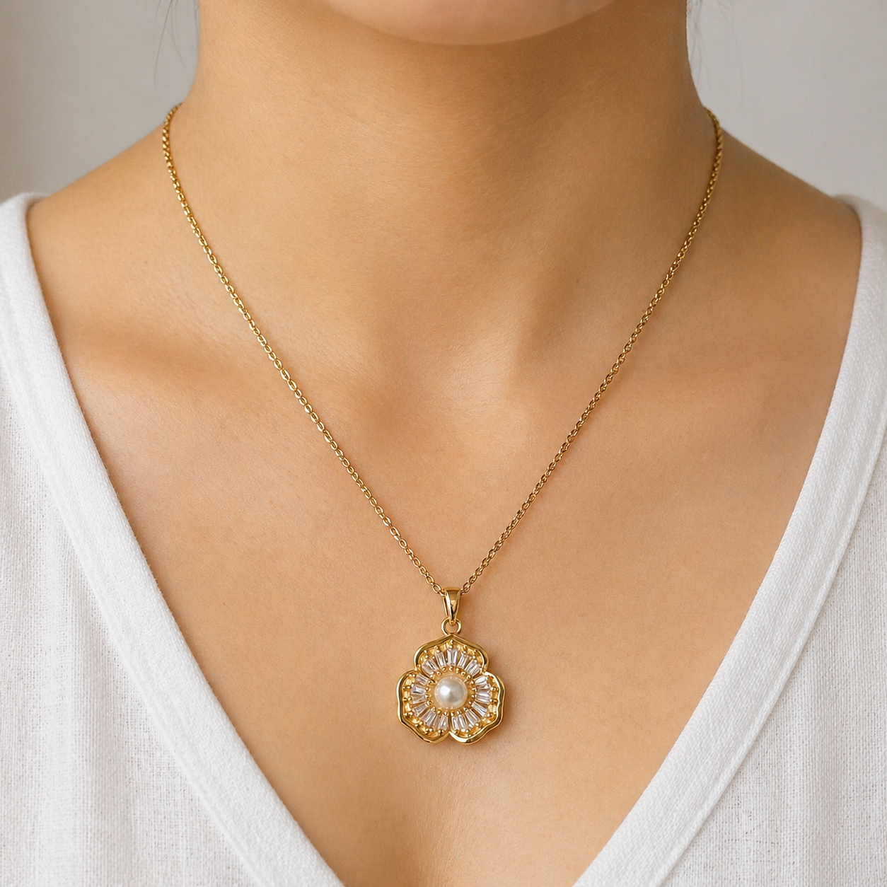 The Radiant Blossom Pearl Chain