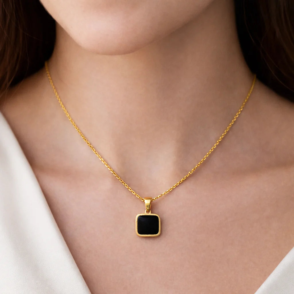 The Midnight Noir Square Pendant Chain