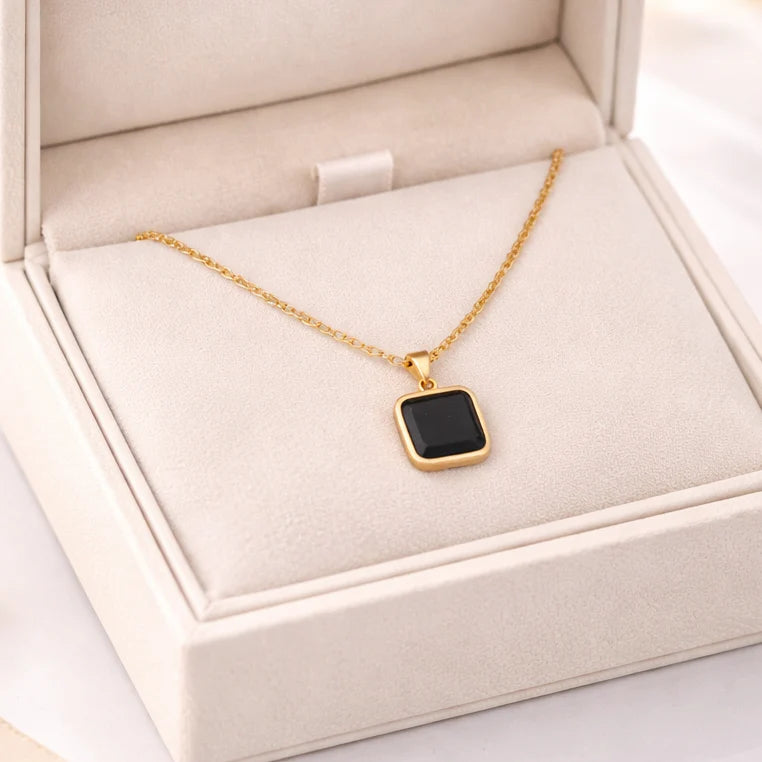 The Midnight Noir Square Pendant Chain