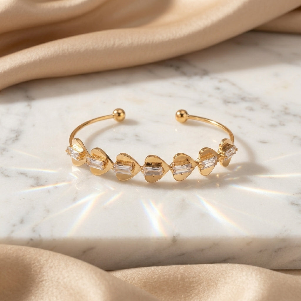 The 'Juliet' Heart & Crystal Bracelet
